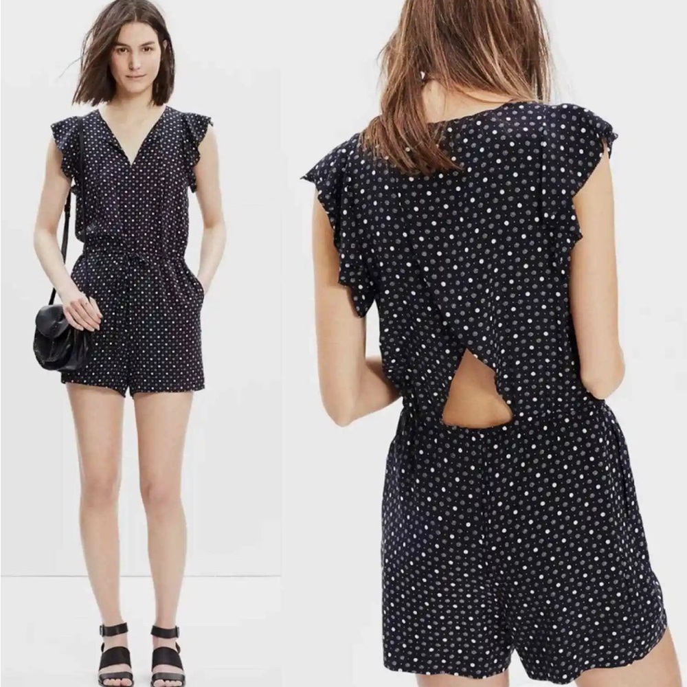 Madewell Silk Petalplay Cutout Romper